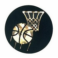 Black / Gold Hologram Mylar Insert - 2" Basketball
